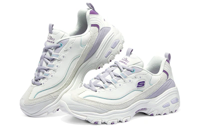 (Women) Skechers D'lites 1.0 Sneakers 'White Purple'