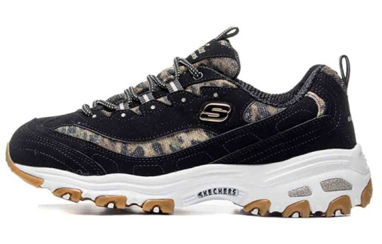 (W) Skechers D'Lites Quick Leopard Low-Top Daddy Shoes Leopard/Black