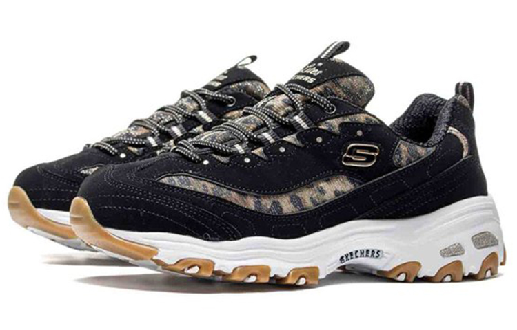 (W) Skechers D'Lites Quick Leopard Low-Top Daddy Shoes Leopard/Black 圖 3
