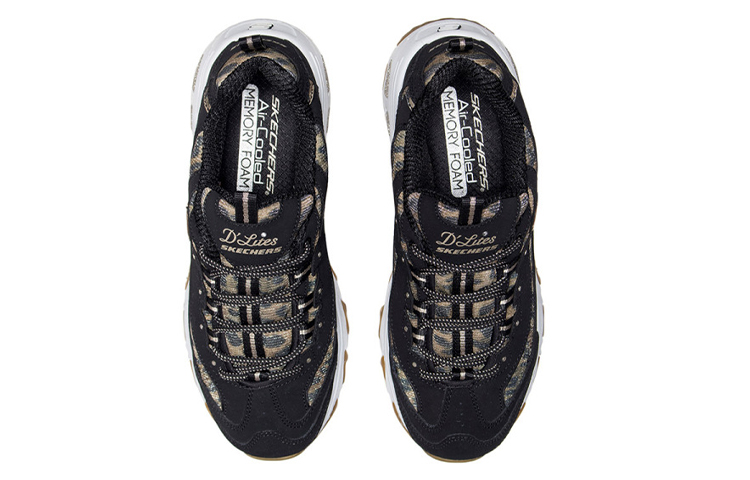 (W) Skechers D'Lites Quick Leopard Low-Top Daddy Shoes Leopard/Black 圖 4