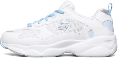 (Women) Skechers D'Lites Daddy Shoes White/Blue 88888401-WLB (Women) Skechers D'Lites Daddy Shoes White/Blue 88888401-WLB