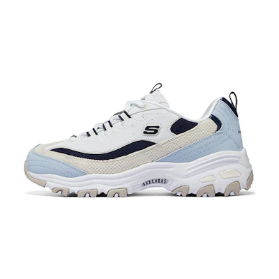 (W) Skechers D'Lites Varsity Spirit Shoes 'White Blue Black'