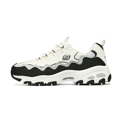 (W) Skechers D'Lites - Biggest Fan Shoes 'White Black'