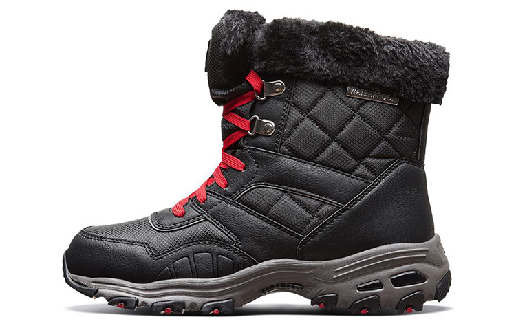 (Women) Skechers D'Lites 'Snow Boot Black' 44981-BLK