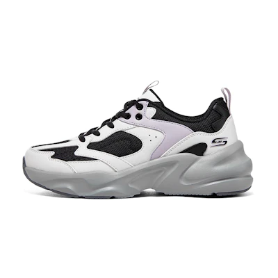 (W) Skechers D'Lites 'Wave White Black Purple'