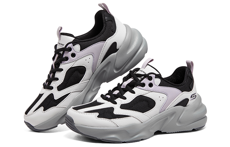 (W) Skechers D'Lites 'Wave White Black Purple' 圖 4