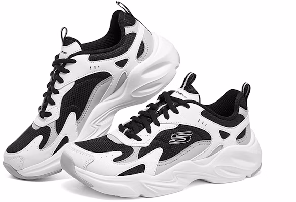 (Women) Skechers D'Lites 'White Black' 896270-WBK Shop (Women) Skechers D'Lites 'White Black' 896270-WBK