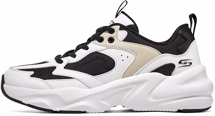 women-skechers-d-lites-white-black-beige-117365-bkw