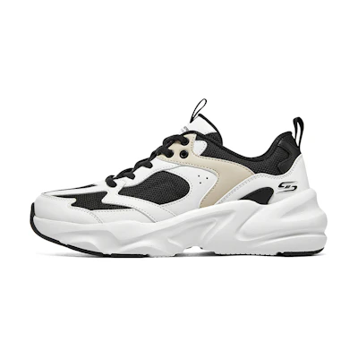 (W) Skechers D'Lites 'White Black Beige'