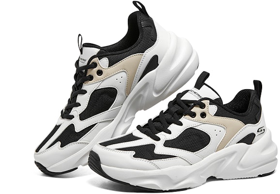 (Women) Skechers D'Lites 'White Black Beige' 117365-BKW Shop (Women) Skechers D'Lites 'White Black Beige' 117365-BKW