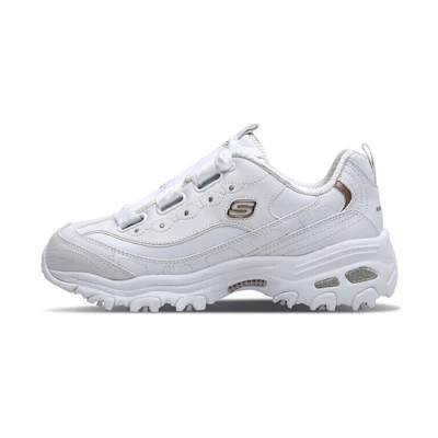 (W) Skechers D'lites 1.0 White/Gold