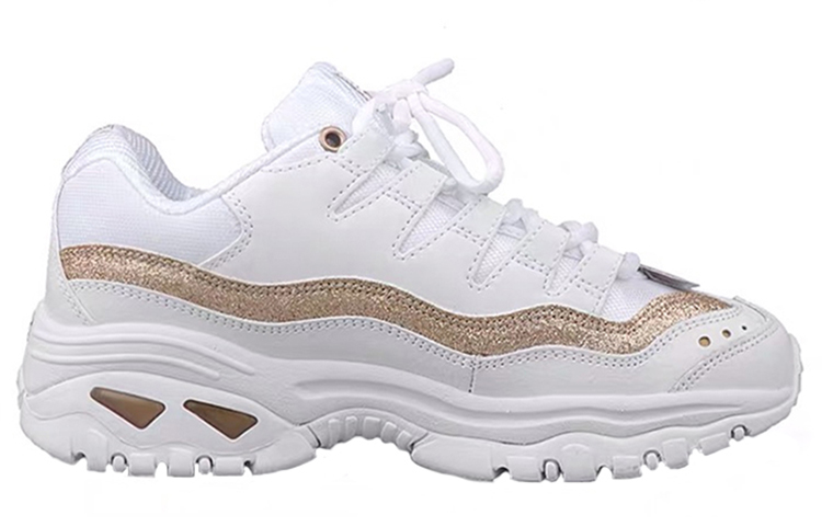 (W) Skechers D'lites Running Shoes White/Gold 圖 2