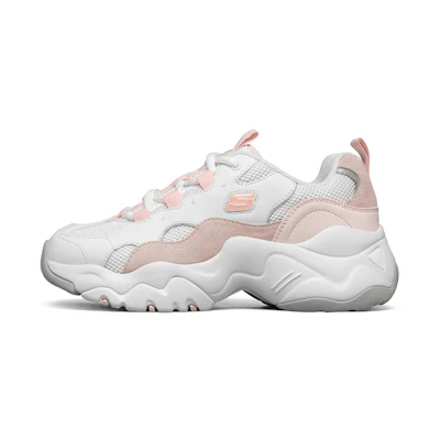 (W) Skechers D'Lites 3.0 'White Light Pinkred'