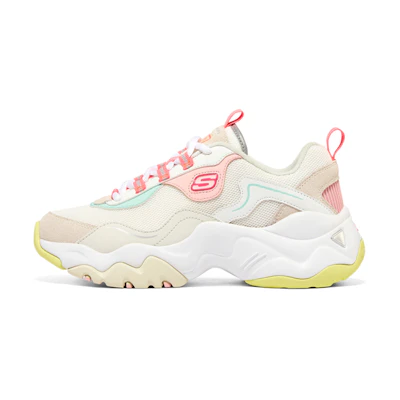 (W) Skechers D'Lites 3.0 'White Yellow Pink'
