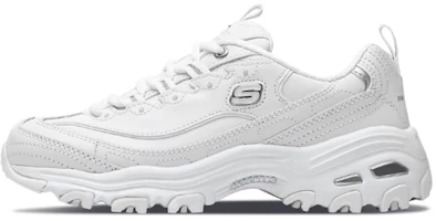 (Women) Skechers D'LITES Daddy Shoes 'White Silver' 11931-WSL (Women) Skechers D'LITES Daddy Shoes 'White Silver' 11931-WSL