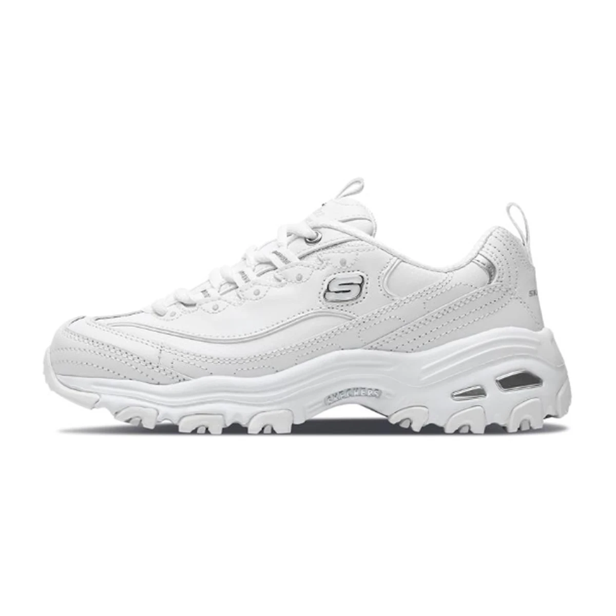 (Women) Skechers D'LITES Daddy Shoes 'White Silver' 11931-WSL