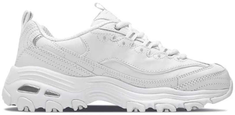 (Women) Skechers D'LITES Daddy Shoes 'White Silver' 11931-WSL Order (Women) Skechers D'LITES Daddy Shoes 'White Silver' 11931-WSL