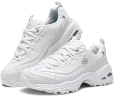 Skechers D‘LITES 小白熊銀標小白熊 低筒 爸爸鞋 女款 白銀 Lookbook Skechers D‘LITES 小白熊銀標小白熊 低筒 爸爸鞋 女款 白銀