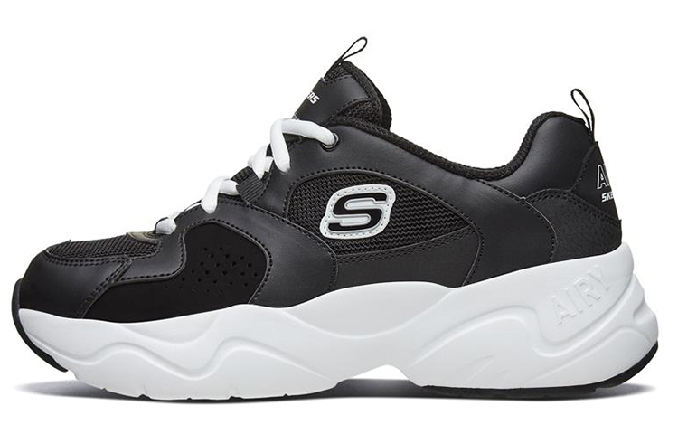 (Women) Skechers D'Lites Airy 2.0 Low-Top Running Shoes Black 88888358-BLK