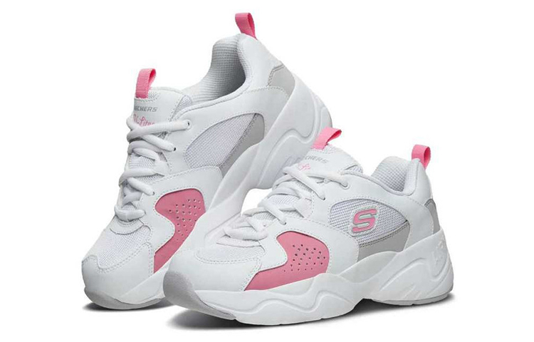 Lookbook (W) Skechers D''Lites Airy 2.0 Lage Hardloopschoenen Roze/Wit 88888358-WPK