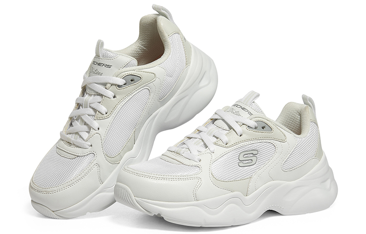 Shop Skechers D‘Lites 运动緩震老爹鞋 女款 白色