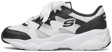 (Women) Skechers D'Lites Airy Low-Top Daddy Shoes White/Black 66666203-WBK (Women) Skechers D'Lites Airy Low-Top Daddy Shoes White/Black 66666203-WBK