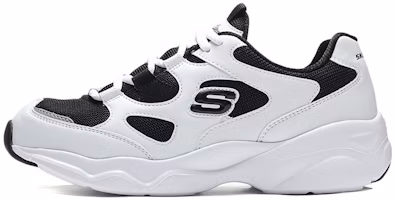 (Women) Skechers D'Lites Airy Low-Top Daddy Shoes White/Black 88888364-WBK (Women) Skechers D'Lites Airy Low-Top Daddy Shoes White/Black 88888364-WBK