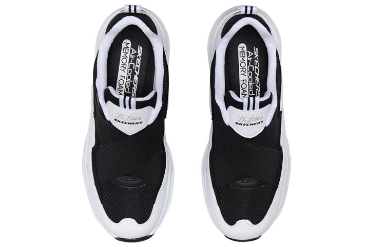 Shop (Women) Skechers D'Lites Airy 'White Black Low-Top' 88888319-BKW