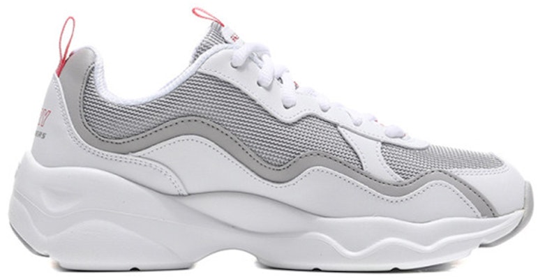 (W) Skechers D'Lites Airy 'Putih Kelabu Merah' 88888201-WPK Order (W) Skechers D'Lites Airy 'Putih Kelabu Merah' 88888201-WPK