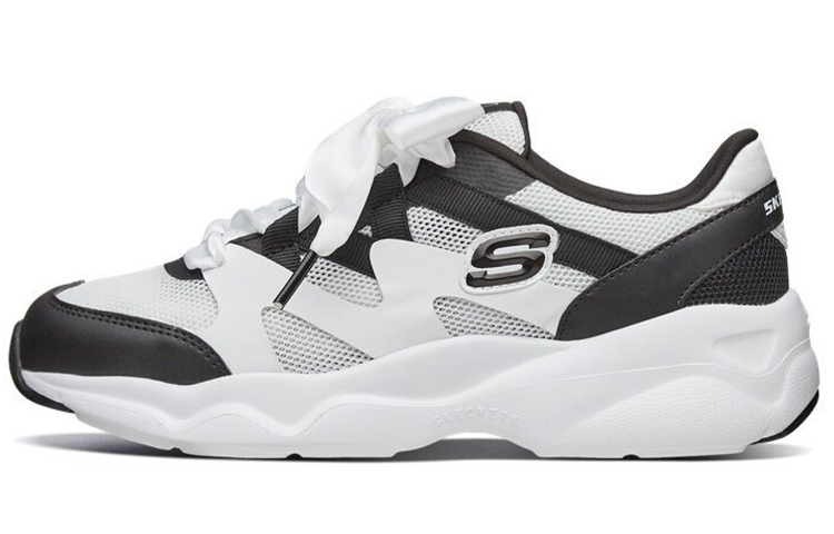 (Women) Skechers D'Lites Airy Low-Top Daddy Shoes White/Black 66666203-WBK