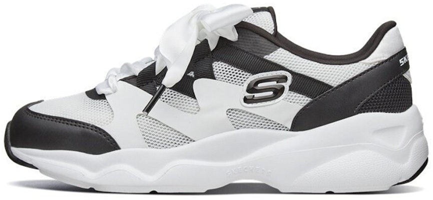 (Women) Skechers D'Lites Airy Low-Top Daddy Shoes White/Black 66666203-WBK Buy (Women) Skechers D'Lites Airy Low-Top Daddy Shoes White/Black 66666203-WBK