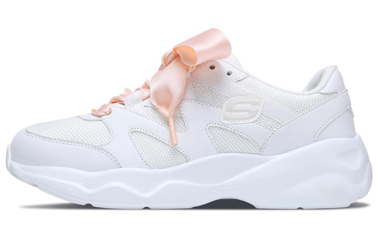(Women) Skechers D'Lites Airy Low-Top Running Shoes White/Pink 88888162-WLPK