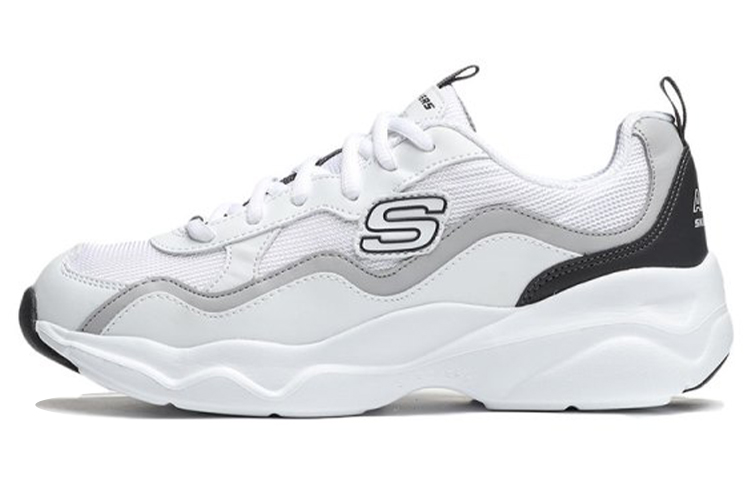 (Women) Skechers D'Lites Airy Low-Top Running Shoes White/Grey/Black 88888201-WLGY