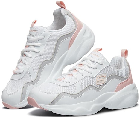 (W) Kasut Lari Skechers D'Lites Airy Rendah Putih/Kelabu/Merah Jambu 88888201-WGYP Lookbook (W) Kasut Lari Skechers D'Lites Airy Rendah Putih/Kelabu/Merah Jambu 88888201-WGYP