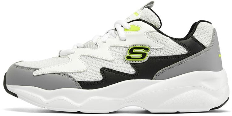 women-skechers-d-lites-airy-low-top-running-shoes-white-grey-green-896041-wbk
