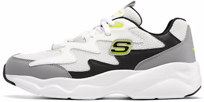(Women) Skechers D'lites Airy Low-top Running Shoes White/Grey/Green 896041-WBK (Women) Skechers D'lites Airy Low-top Running Shoes White/Grey/Green 896041-WBK