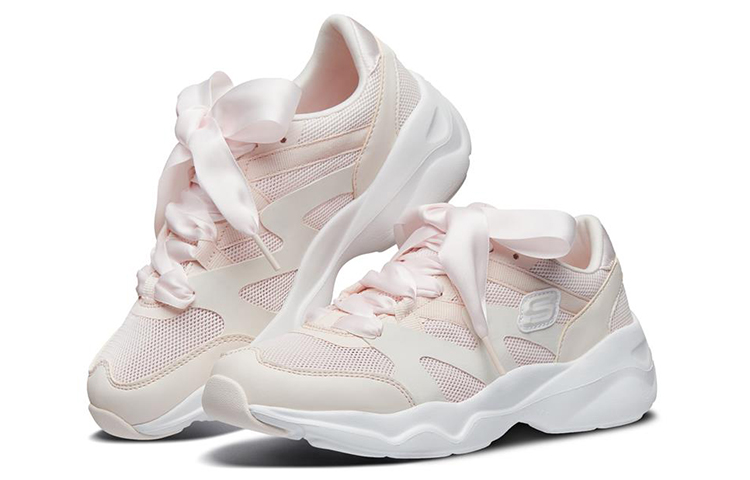 Lookbook (W) Skechers D''Lites Airy Baskets Basses Rose/Blanc 66666203-WPK