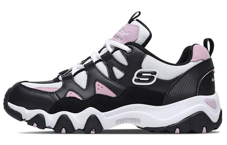 (W) Skechers D'Lites 2.0 Low-Top Running Shoes Black/Pink/White