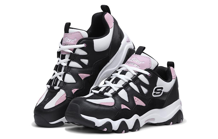 (W) Skechers D'Lites 2.0 Low-Top Running Shoes Black/Pink/White 圖 3