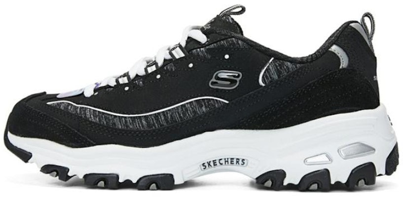 Women Skechers D Lites Black White Casual Comfort Anti Slip