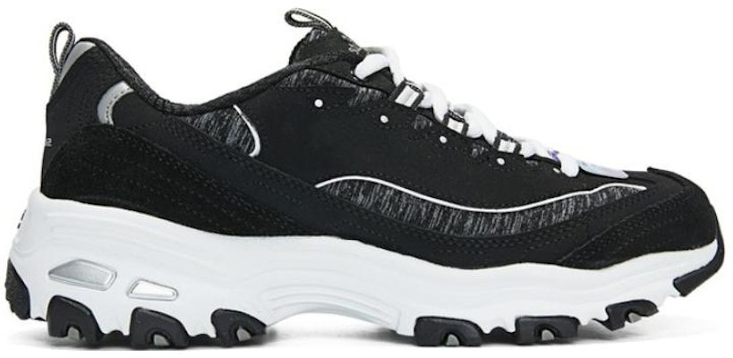 Women Skechers D Lites Black White Casual Comfort Anti Slip