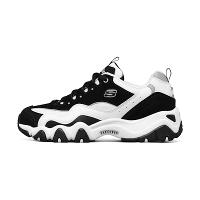(W) Skechers D'Lites low Dad Shoes Black/White/Grey