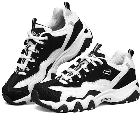 (W) Skechers D'Lites Low Kasut Ayah Hitam/Putih/Kelabu 12493-BKW Lookbook (W) Skechers D'Lites Low Kasut Ayah Hitam/Putih/Kelabu 12493-BKW