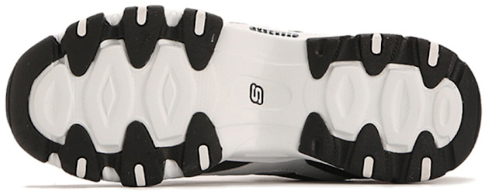 (W) Skechers D'Lites Low Kasut Ayah Hitam/Putih/Kelabu 12493-BKW Details for (W) Skechers D'Lites Low Kasut Ayah Hitam/Putih/Kelabu 12493-BKW