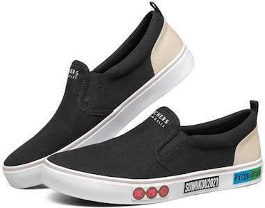 Skechers V'lites 一步到位 帆布鞋 女款 黑色 Lookbook Skechers V'lites 一步到位 帆布鞋 女款 黑色