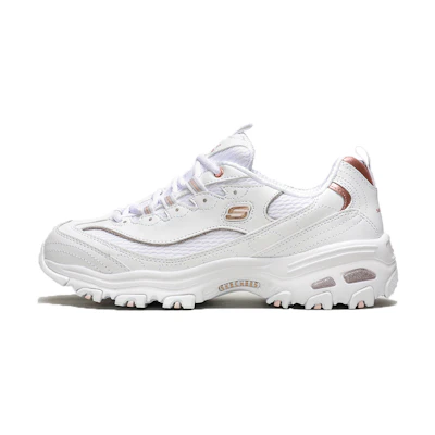 (W) Skechers D'Lites Copper Divine Low-Top Daddy Shoes Creamy