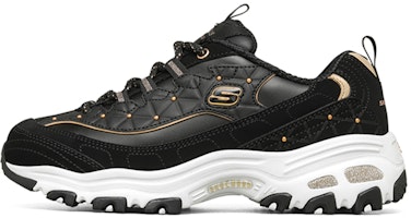 (Women) Skechers D Lites Daddy Shoes Black 13087-BKRG (Women) Skechers D Lites Daddy Shoes Black 13087-BKRG