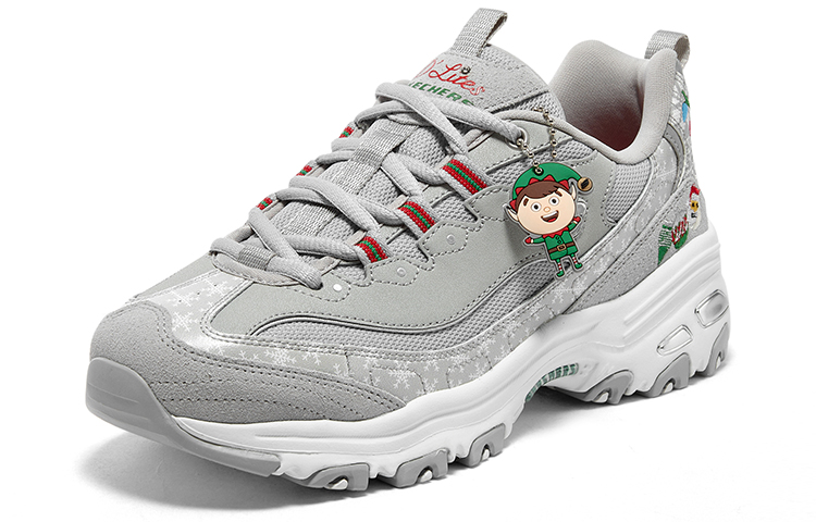 Lookbook Skechers D‘LITES 舒適百搭 防滑 低筒 爸爸鞋 女式 灰色