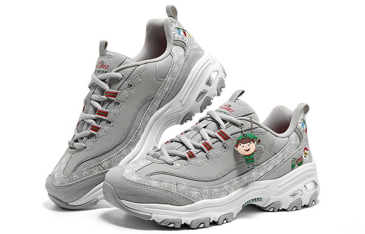 Shop Skechers D‘LITES 舒適百搭 防滑 低筒 爸爸鞋 女式 灰色