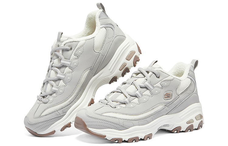 (W) Skechers D'lites-looking Glass Marathon Running Shoes 'Grey White Brown' 圖 4